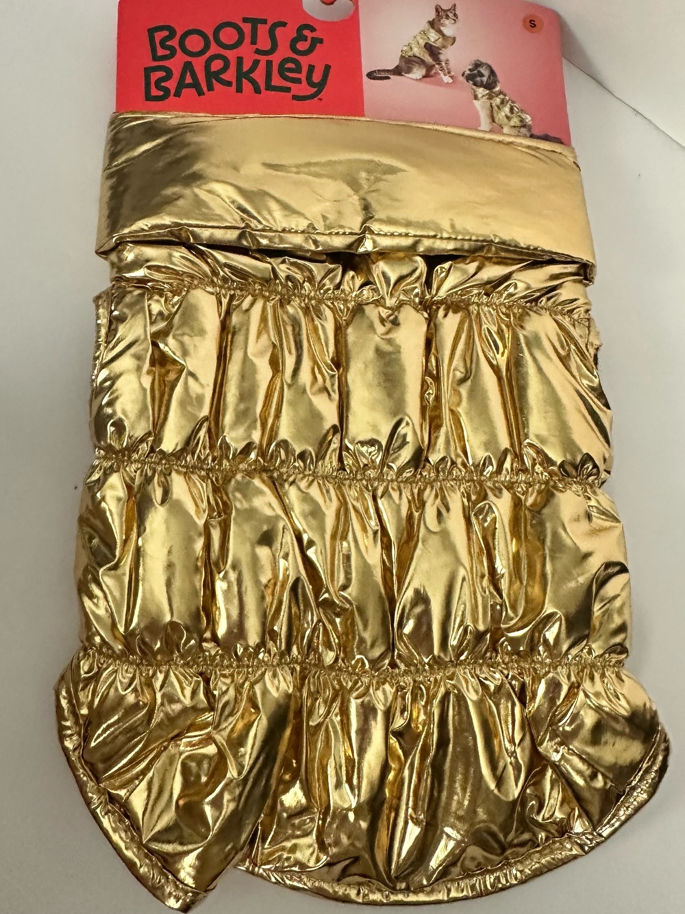 Boots & Barkley Gold Metallic puff vest size S